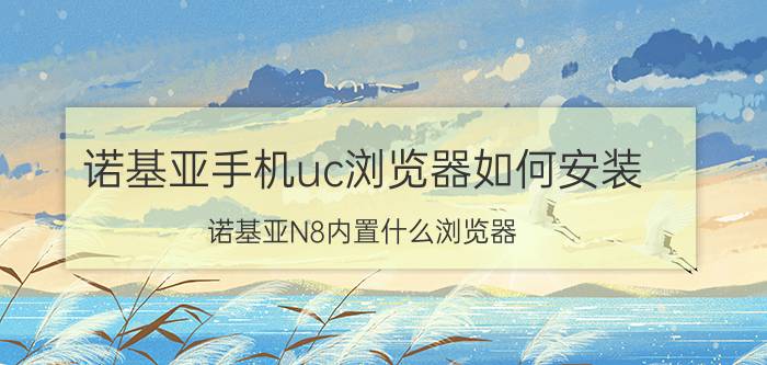 诺基亚手机uc浏览器如何安装 诺基亚N8内置什么浏览器？